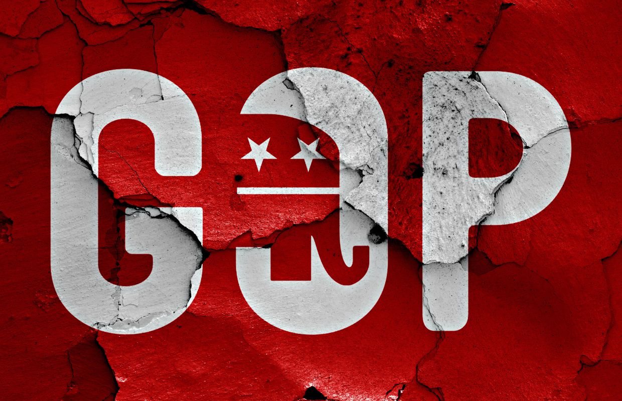Nazi style flag with Republican elephant logo rather than swastika