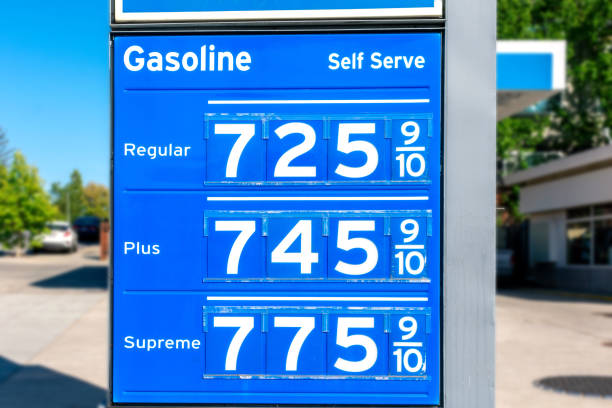 Gas station sign with high prices